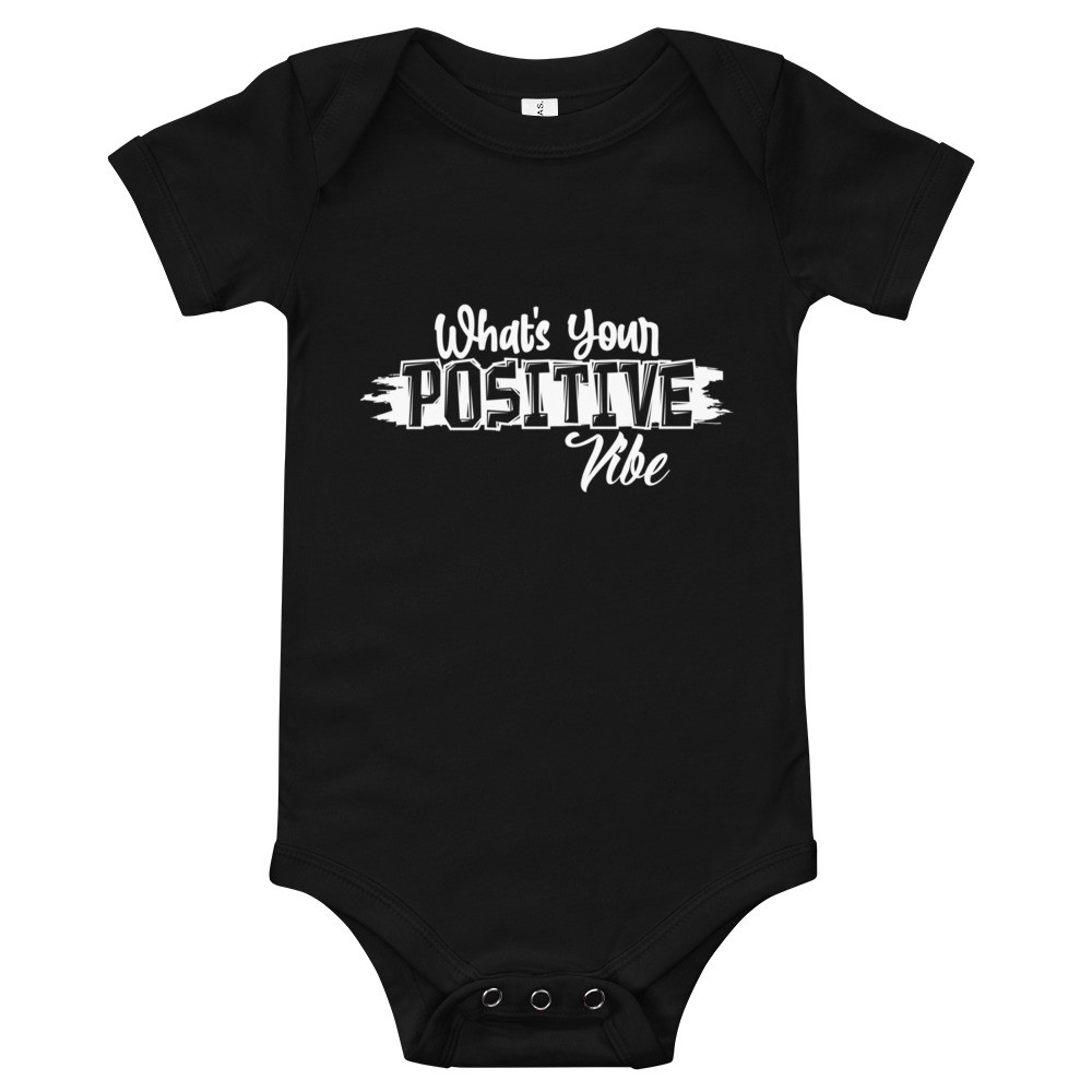 What's Ur Positive Vibe Baby short sleeve one piece BLK