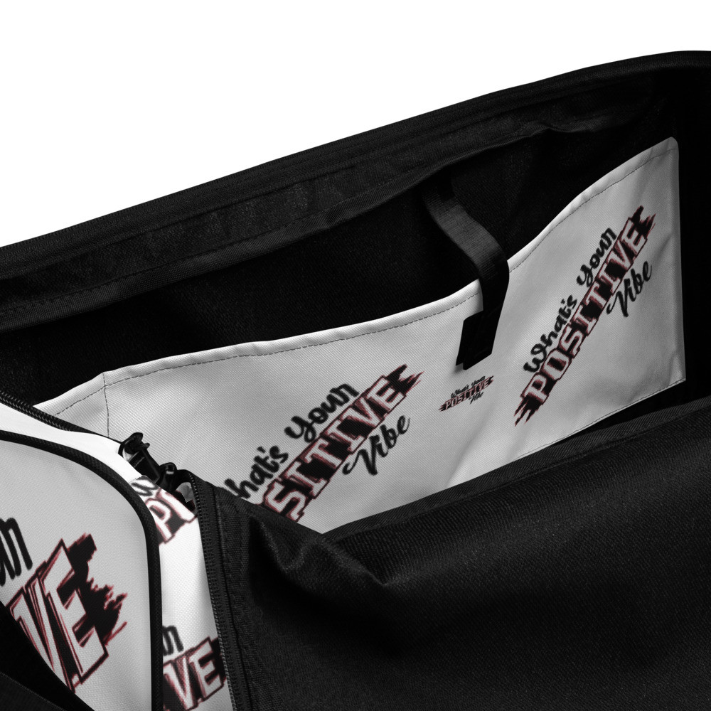 What's Ur Positive Vibe Duffle Bag White