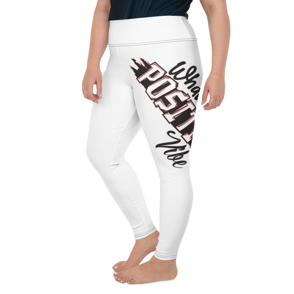 What's Ur Positive Vibe Plus Size Leggings White