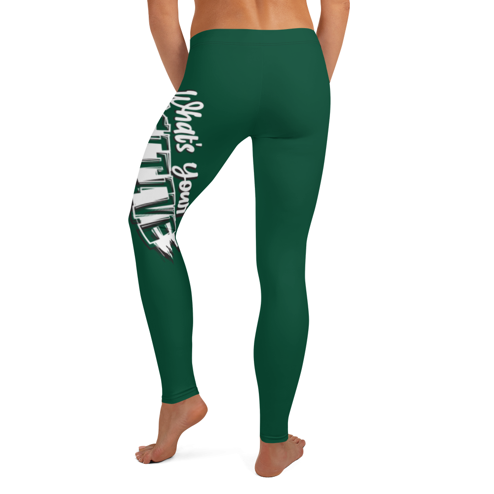 What's Ur Positive Vibe Leggings British Racing Green