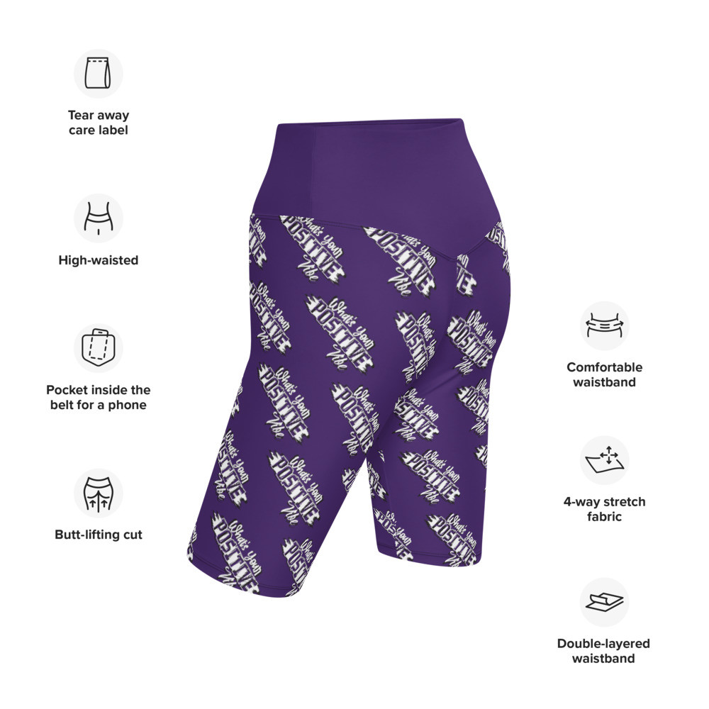 What's Ur Positive Vibe Biker Shorts Purple