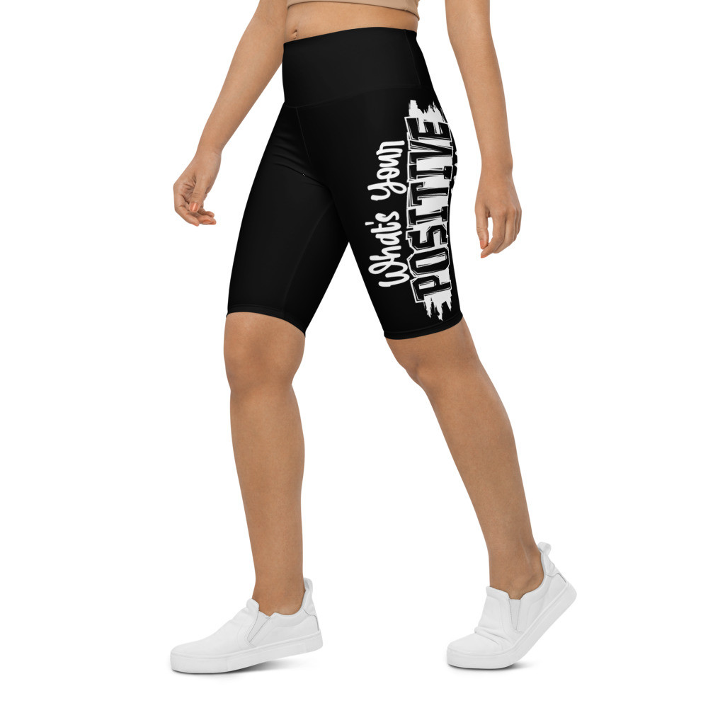 What's Ur Positive Vibe Biker Shorts Black 