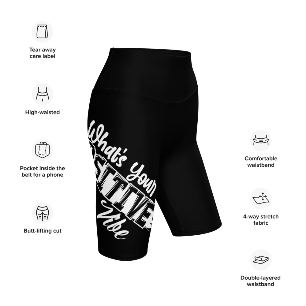 What's Ur Positive Vibe Biker Shorts Black Angle Logo