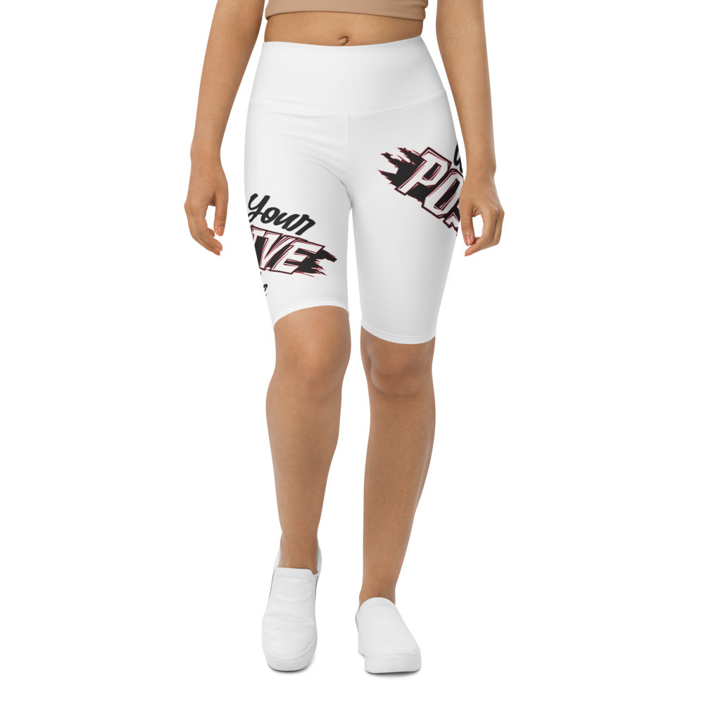 What's Ur Positive Vibe Biker Shorts White