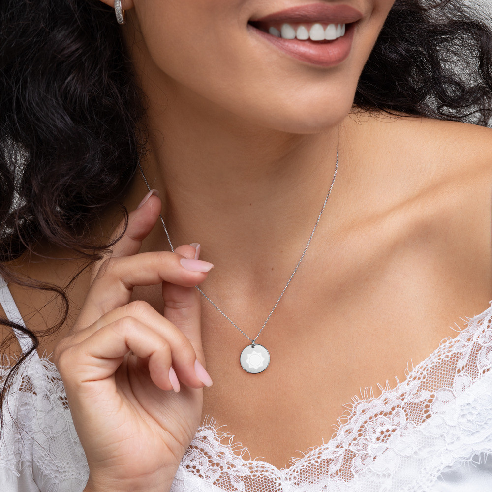 Energy Star (Engraved Silver Disc Necklace)