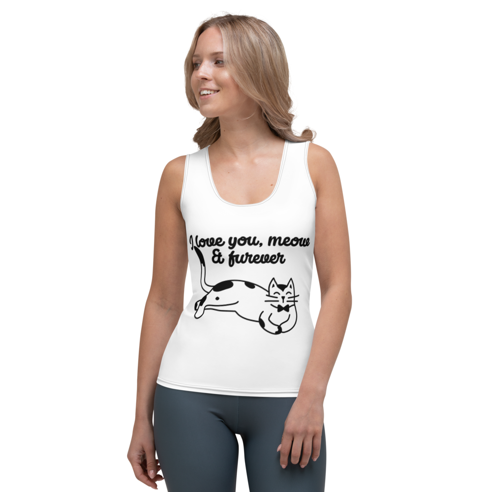 I love you, meow and fur ever Sublimation Cut & Sew Tank Top
