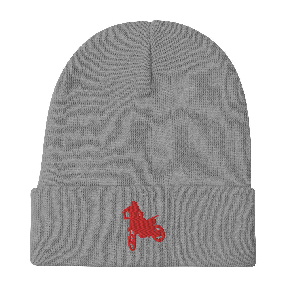 Embroidered motocross Beanie