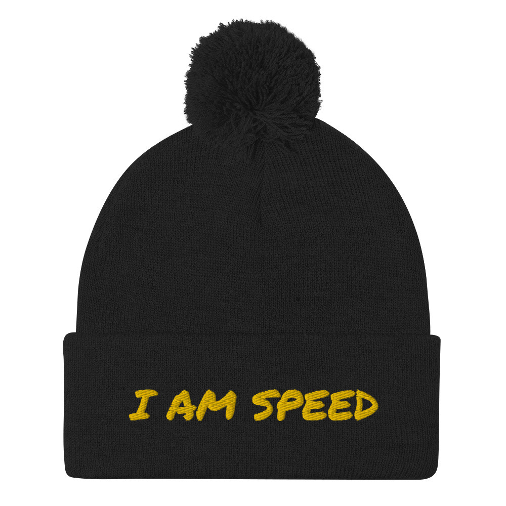 Moto Pom-Pom Beanie Black/Gold
