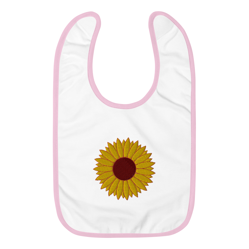 Sunflower Embroidered | Baby Bib