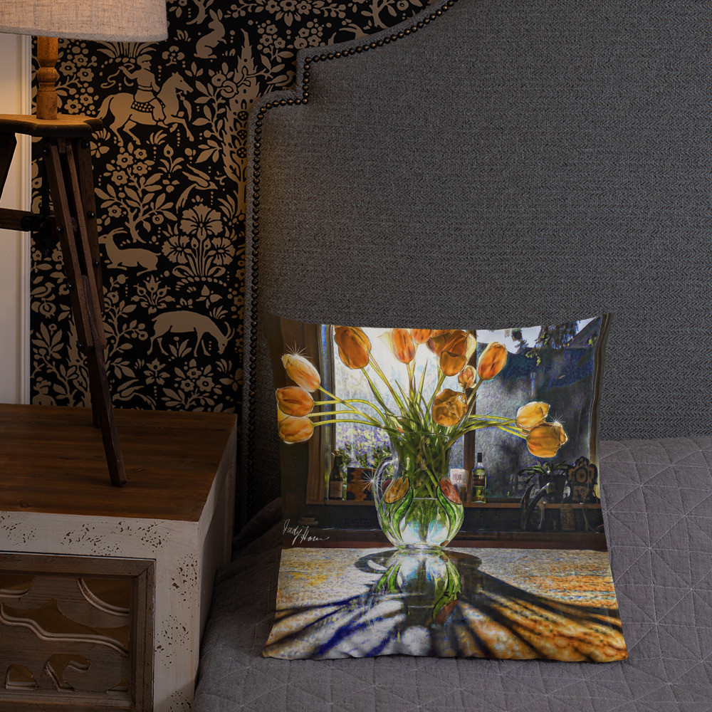 Floral Tulips Premium Pillow