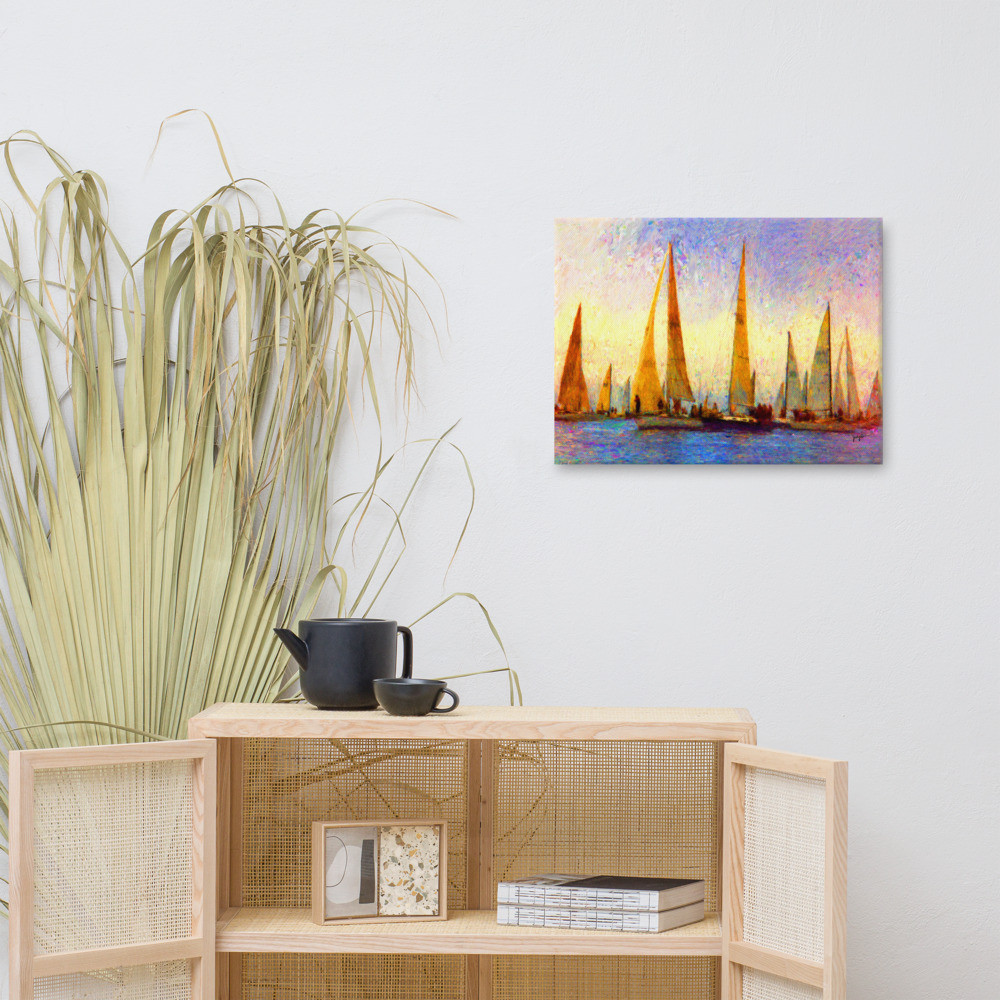 Sunshine Sails Painting on Canvas - 18 x 24 inches