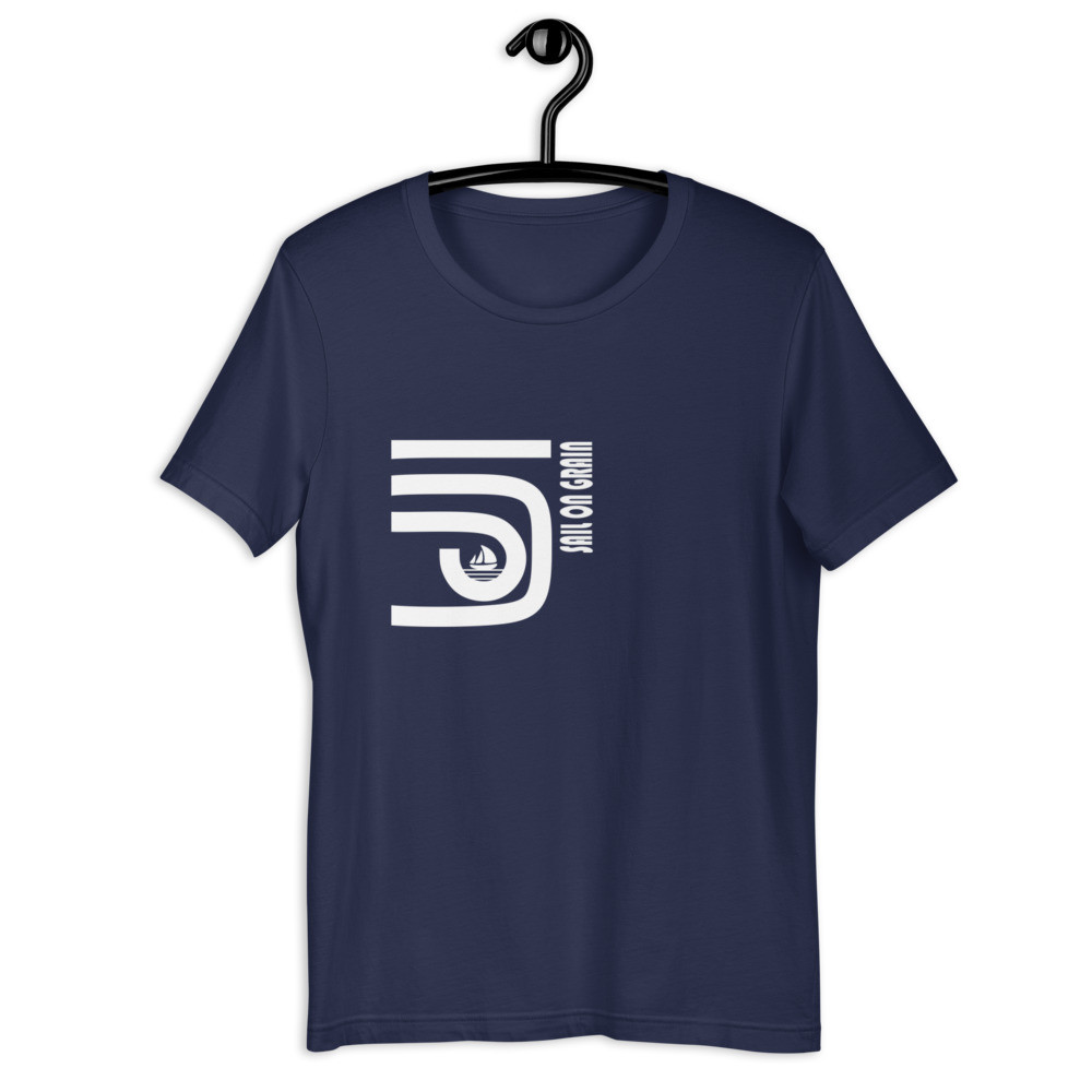 SAILONGRAIN Navy Blue Unisex  T-Shirt_ WHITE LOGO DESIGN