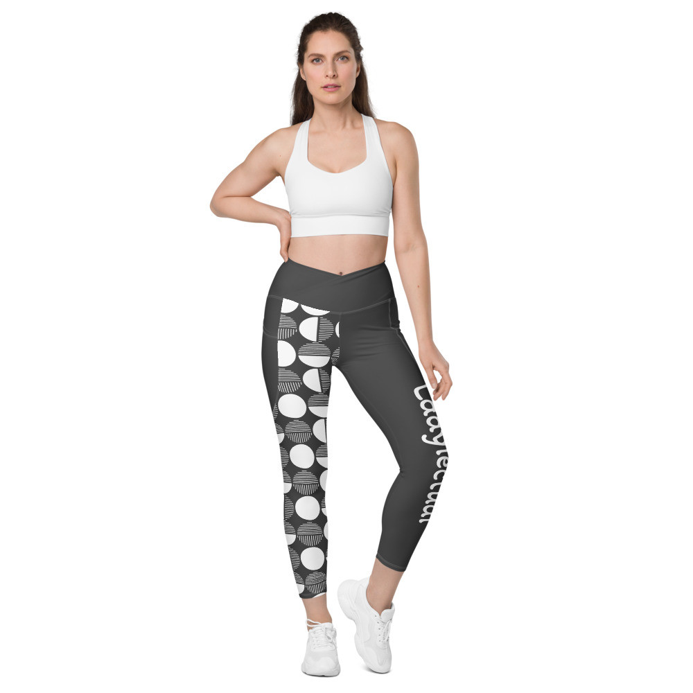 Ladylectual Crossover Leggings With Pockets