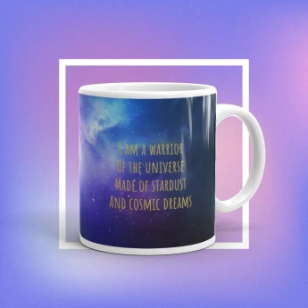 I Am a Warrior White glossy mug