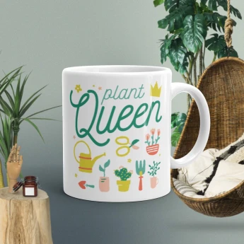 Plant Queen White glossy mug