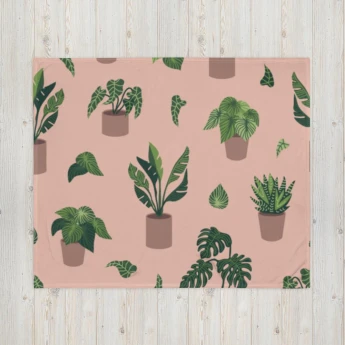 House Plant Throw Blanket