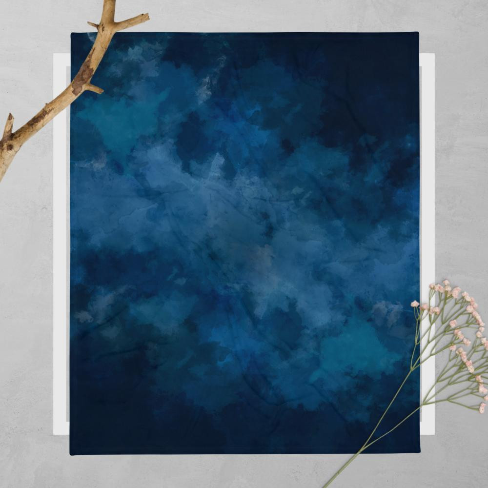 Dark Watercolor Throw Blanket