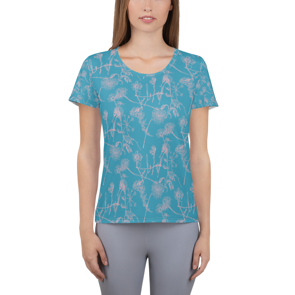 Pink Wildflowers - All-Over Print Women's Athletic T-shirt