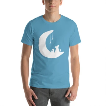 Dog Cat Half Moon Unisex t-shirt