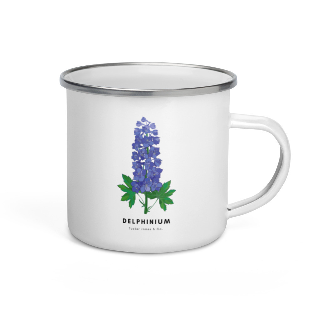 Delphinium Enamel Mug