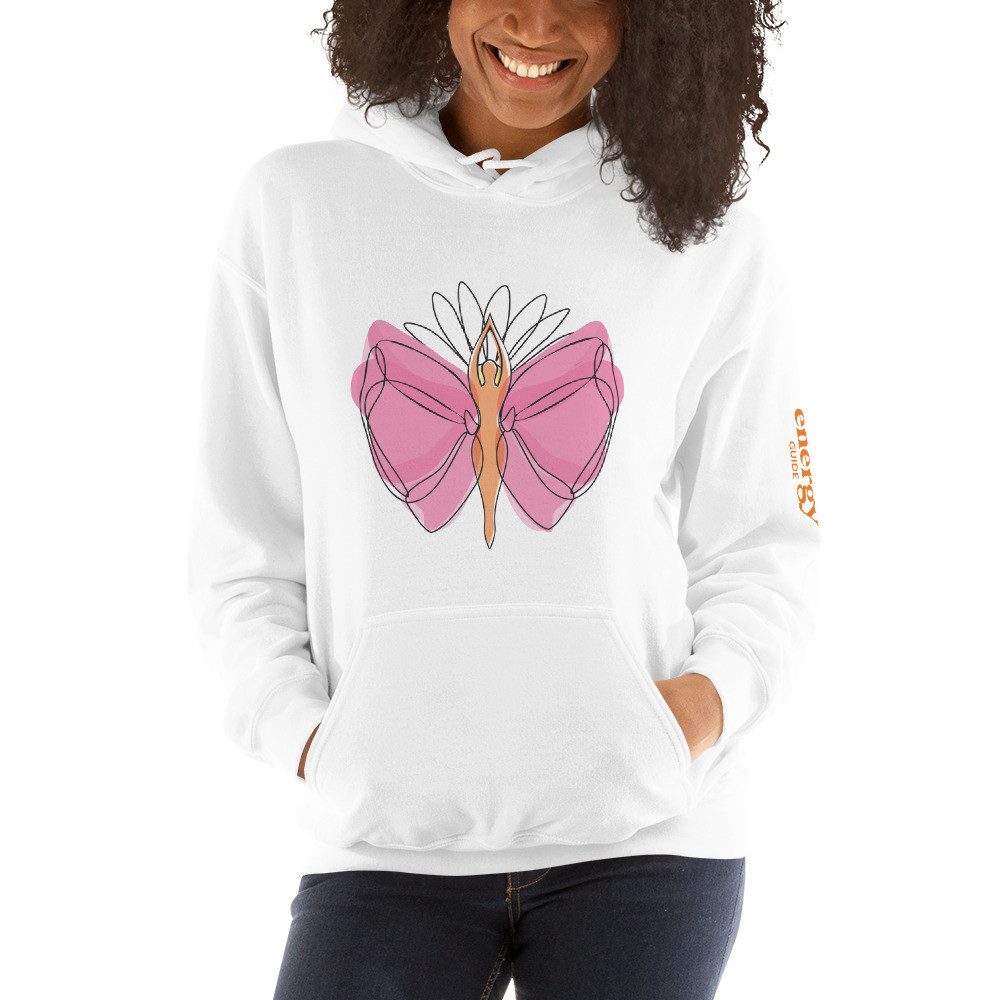 Pink Butterfly 3 Print Hoodie