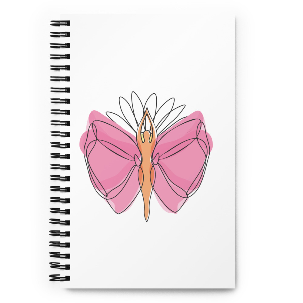 Pink Butterfly Spiral Notebook