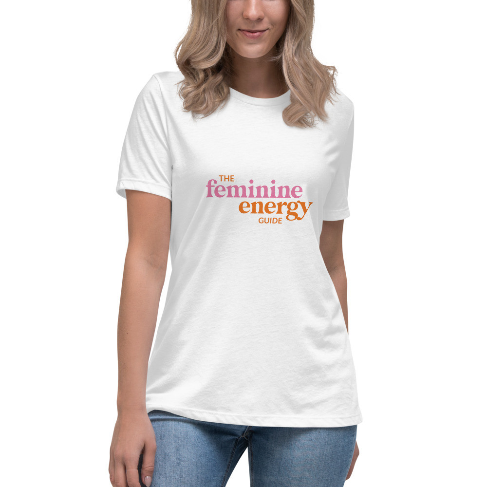 Feminine Energy Guide Pink and Orange 2 Print Women's Relaxed T-Shirt