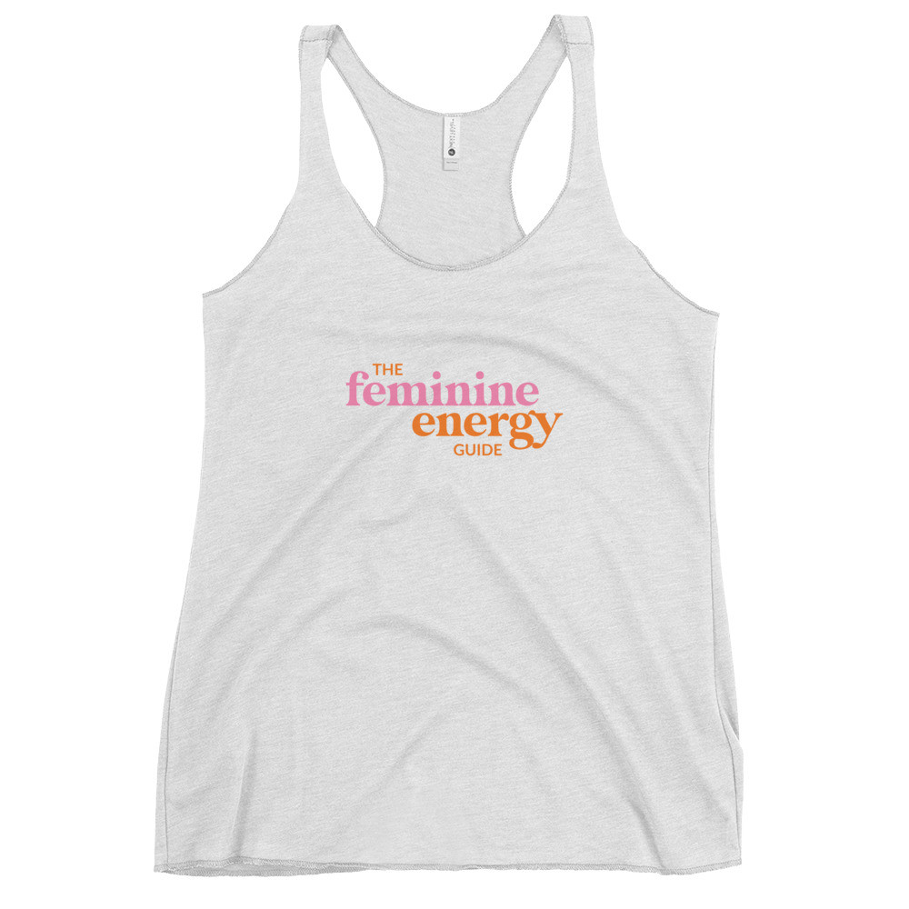 Feminine Energy Guide Pink and Orange Women's Racerback Tank