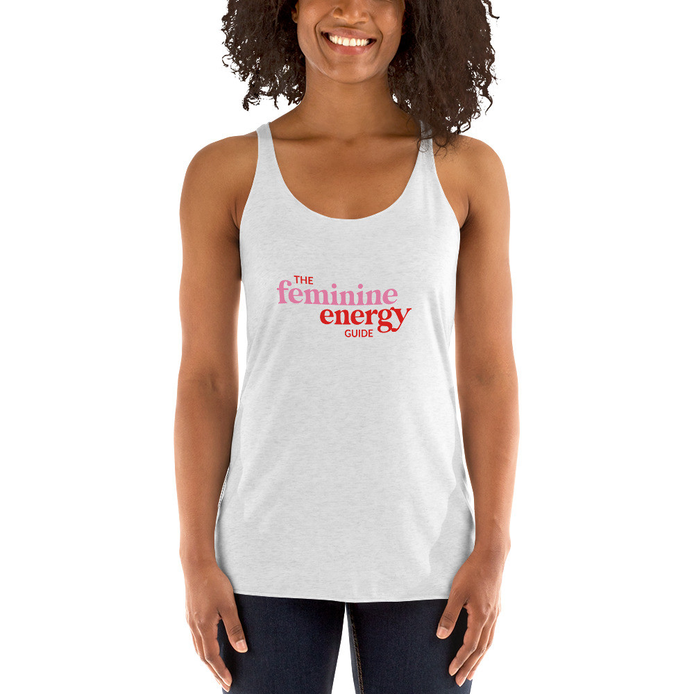 Feminine Energy Guide Red and Pink Women's Racerback Tank