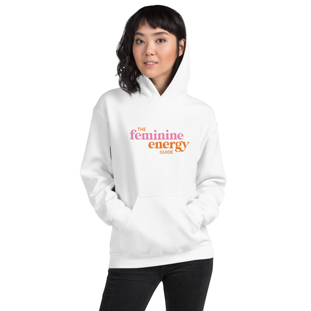 Feminine Energy Guide Pink and Orange 2 Print Hoodie