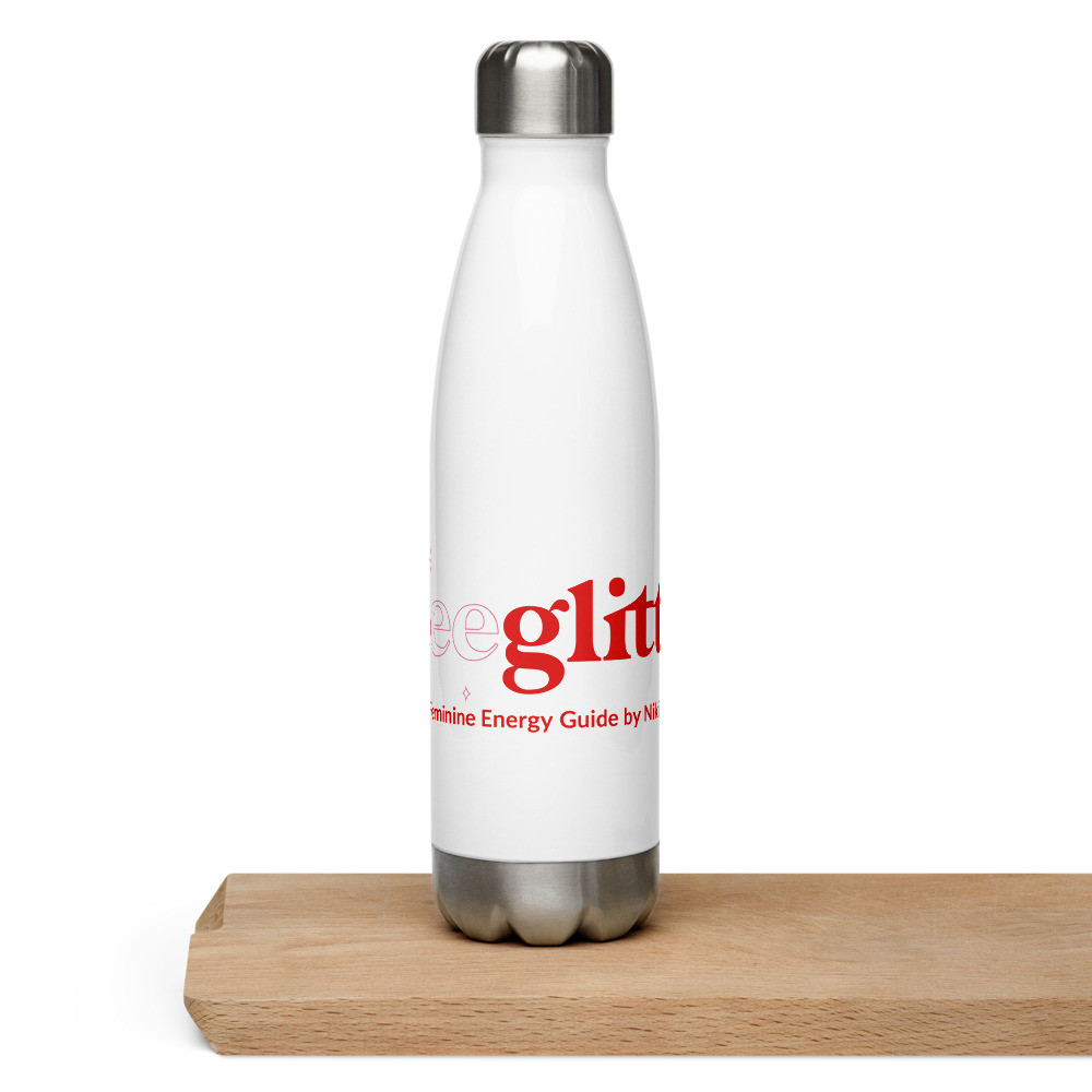#peeglitter Red and Pink Print with FB Stainless Steel Water Bottle