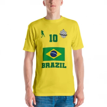 Brazil Football Soccer National Team #10 Men's T-shirt