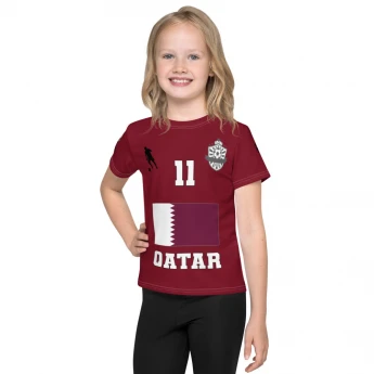 Qatar Soccer Football National Team Jersey #11 Kids Shirt