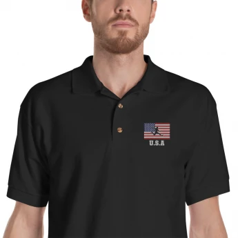 Support USA Soccer National Team USMNT 2022 Embroidered Polo Shirt