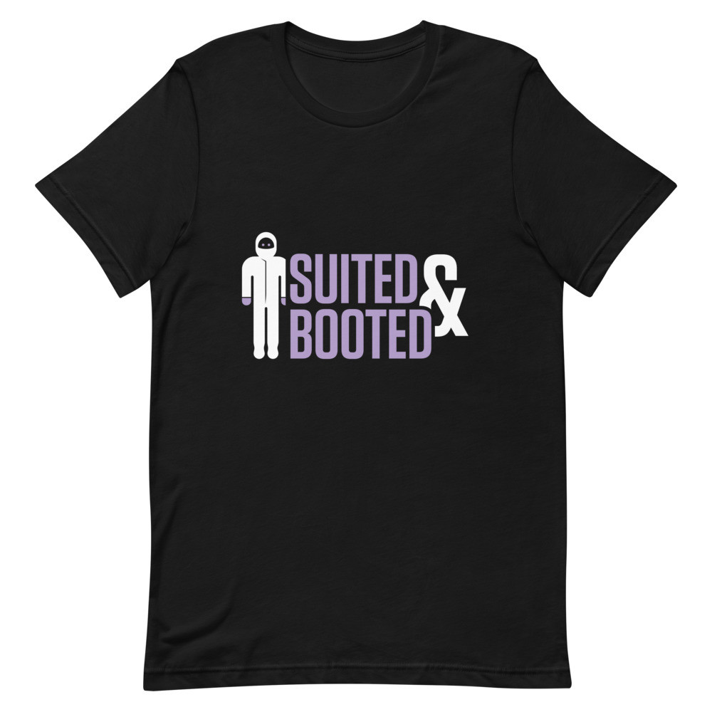 Suited and Booted Purple and White Unisex T-Shirt