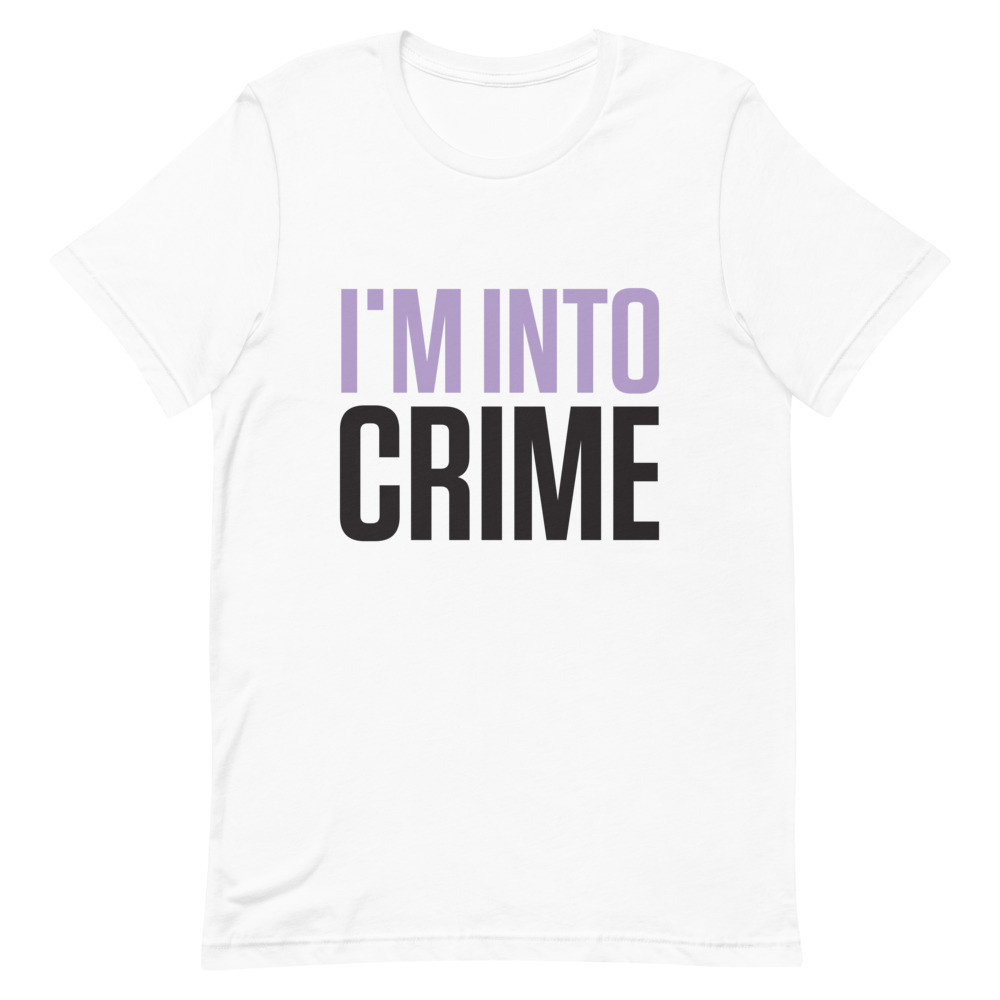 I’m Into Crime Light Purple and Black Print Unisex T-Shirt