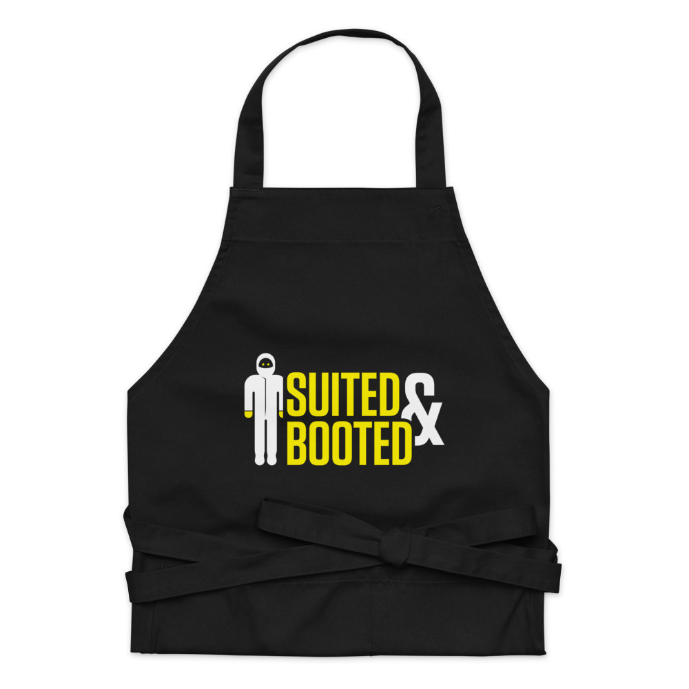 Suited and Booted Yellow and White Print Organic Cotton Apron