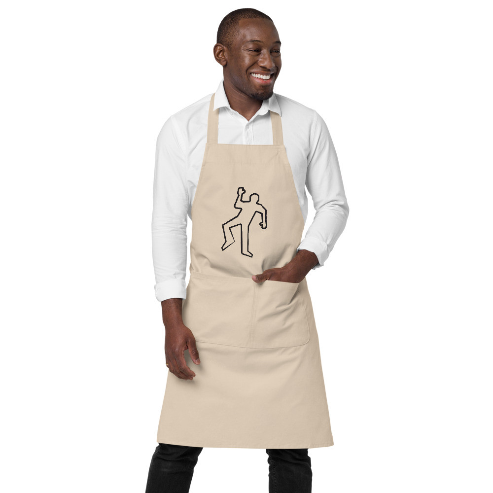 Dead Fred Black Print Organic Cotton Apron