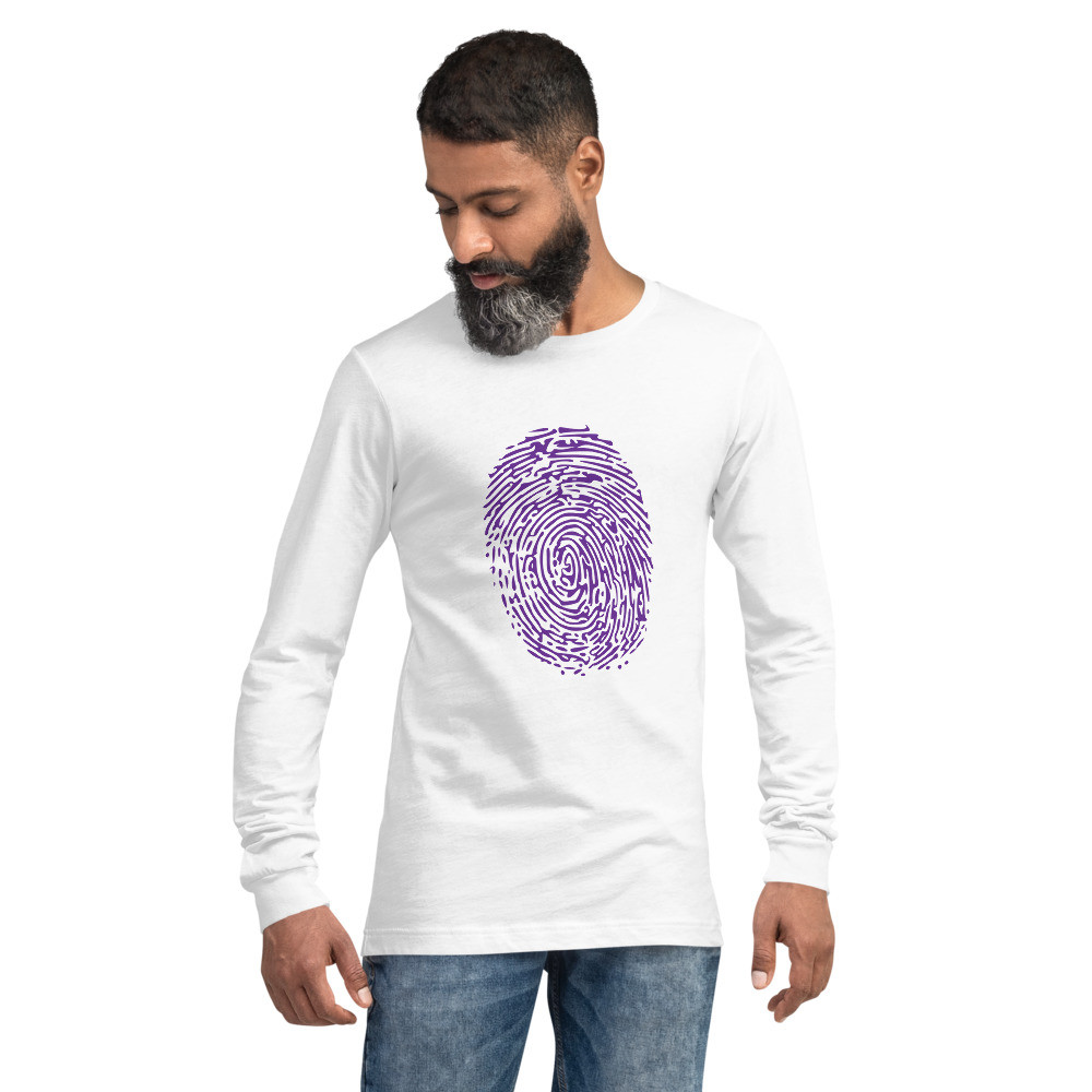 Purple Fingerprint Unisex Long Sleeve Tee