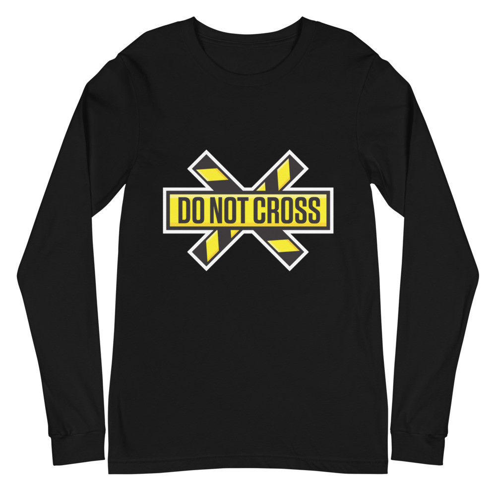 Crime Scene Do Not Cross White Border Print Unisex Long Sleeve Tee