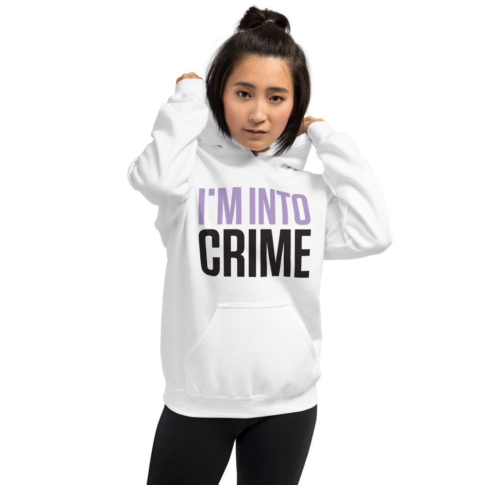 I'm Into Crime Light Purple and Black Print Unisex Hoodie