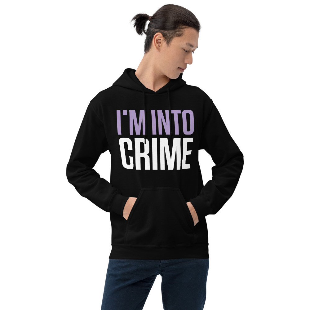I'm Into Crime Purple and White Print Unisex Hoodie