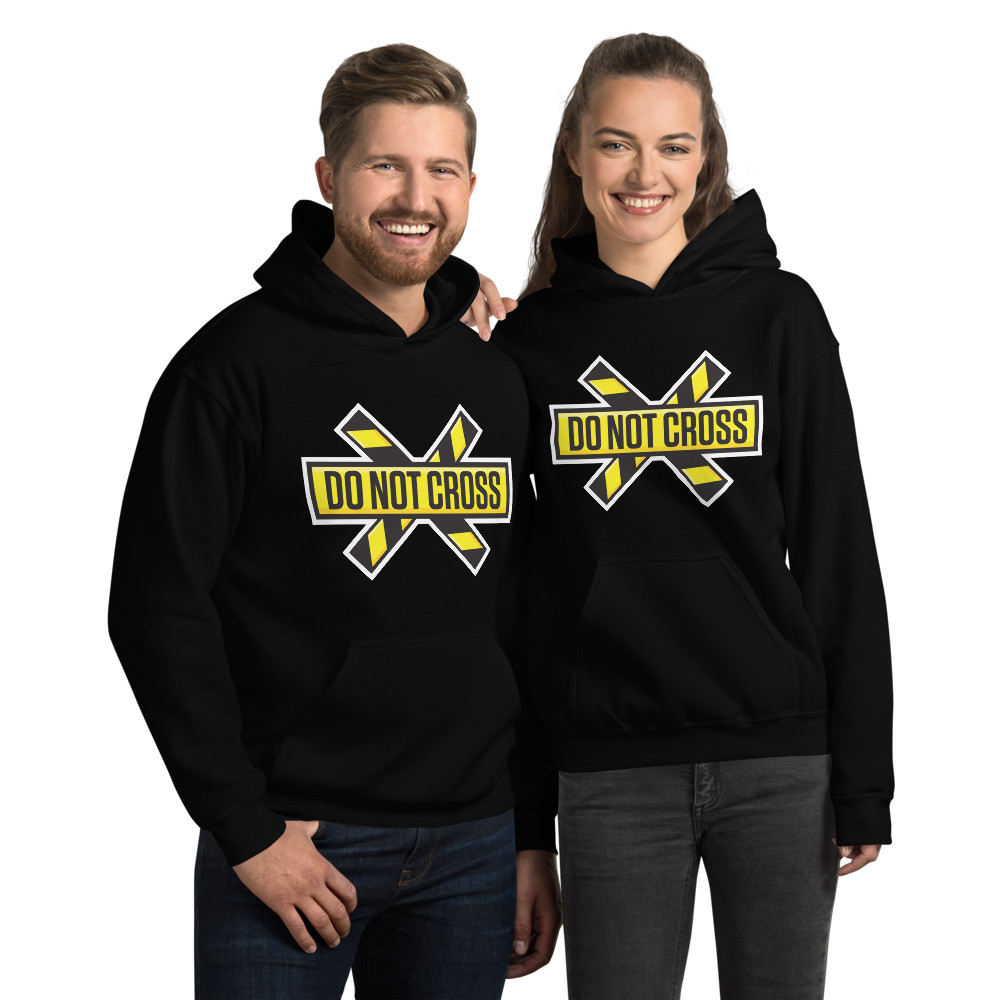 Crime Scene Do Not Cross White Border Print Unisex Hoodie