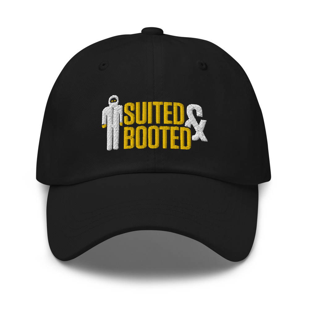 Suited and Booted Yellow and White Embroidered Cap