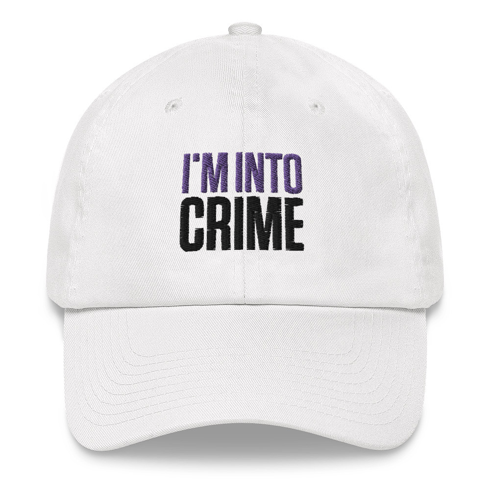 I'm Into Crime Purple and Black Embroidered Cap