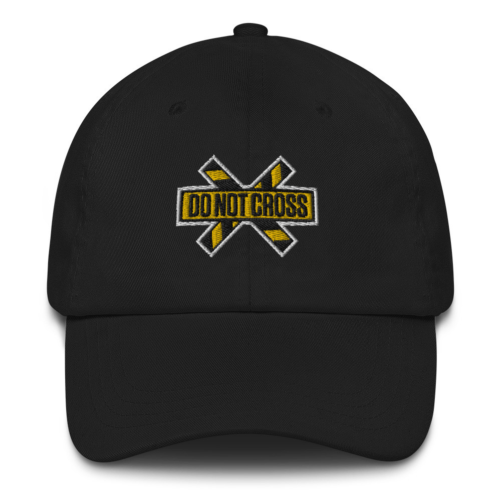 Crime Scene Do Not Cross White Border Embroidered Cap
