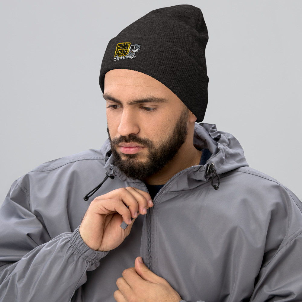 CSI Super Sleuth Male (White) Embroidered Cuffed Beanie