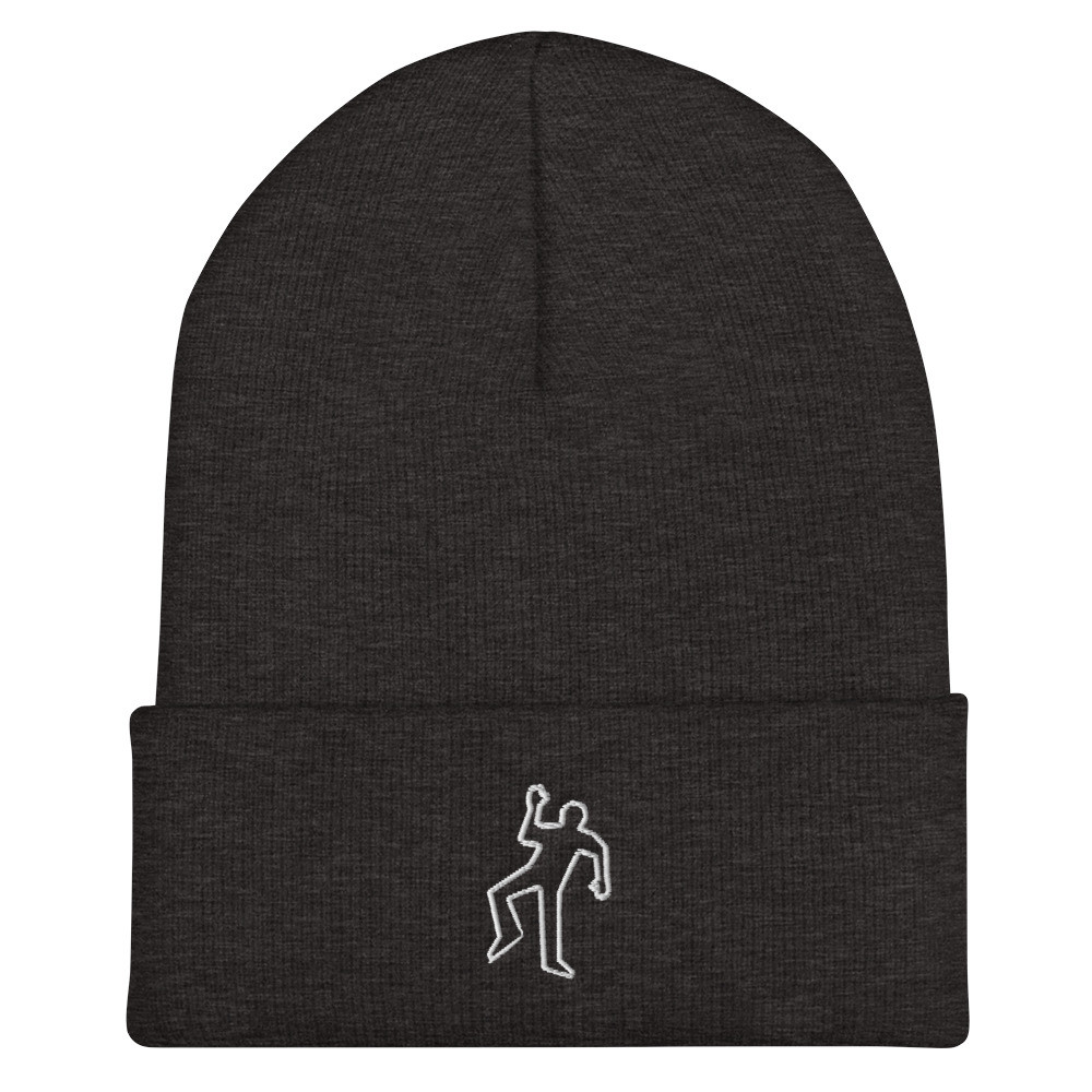 Dead Fred White Embroidery Cuffed Beanie