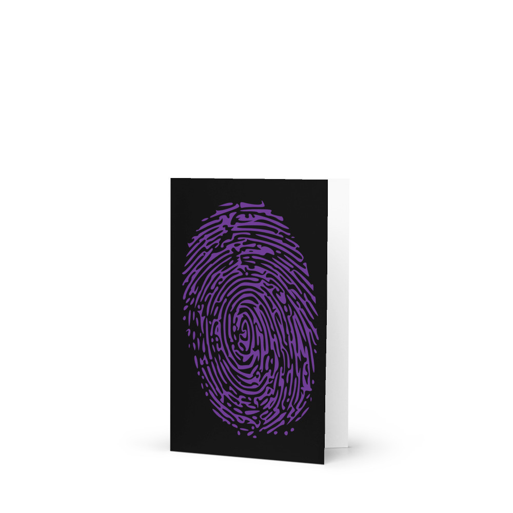 Purple Fingerprint Greetings Card