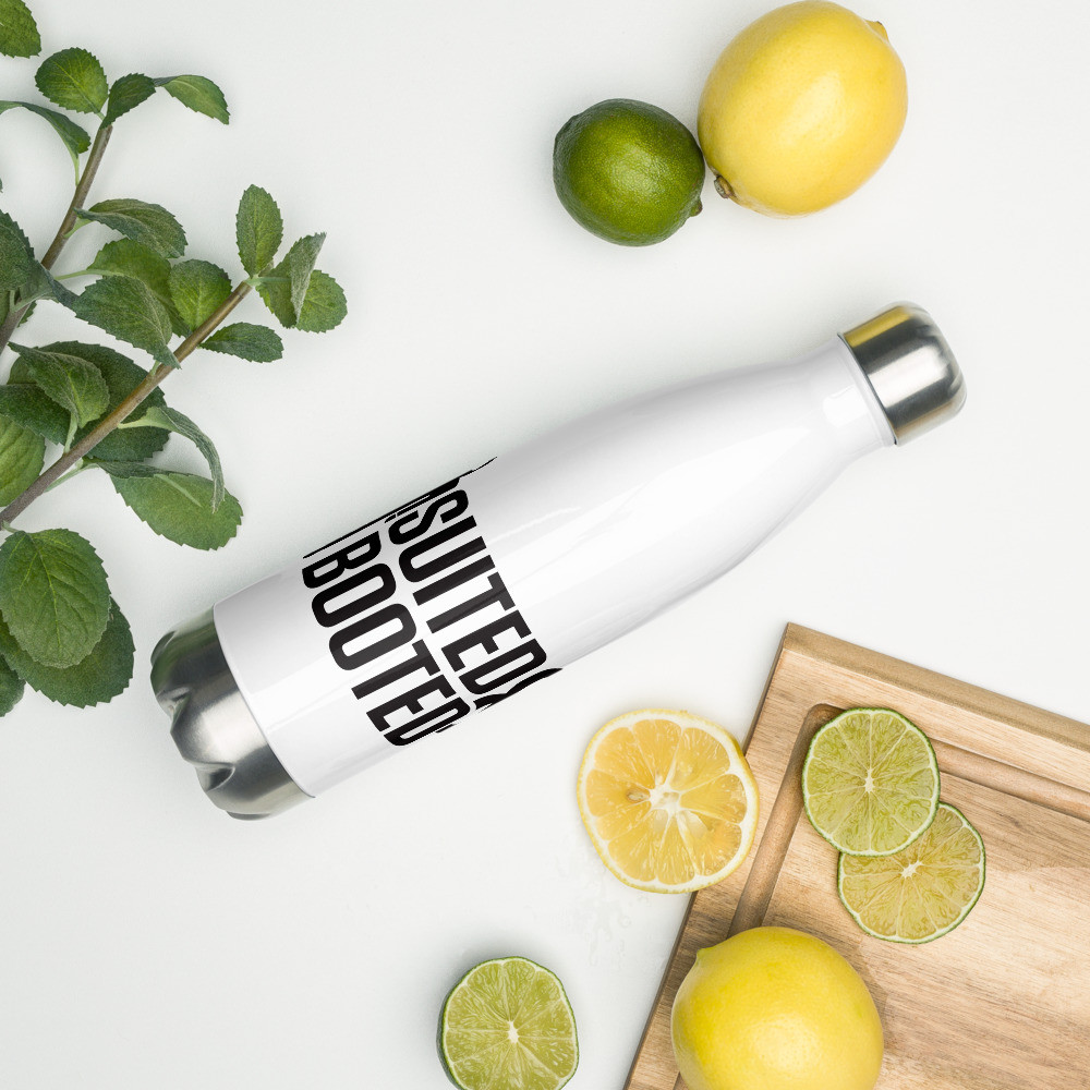 Suited and Booted Black Stainless Steel Water Bottle